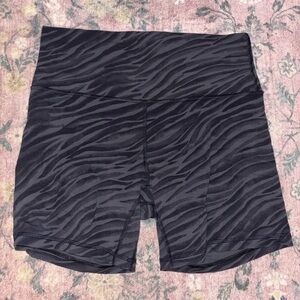 Lululemon Athletica Black Zebra Print Bike Shorts